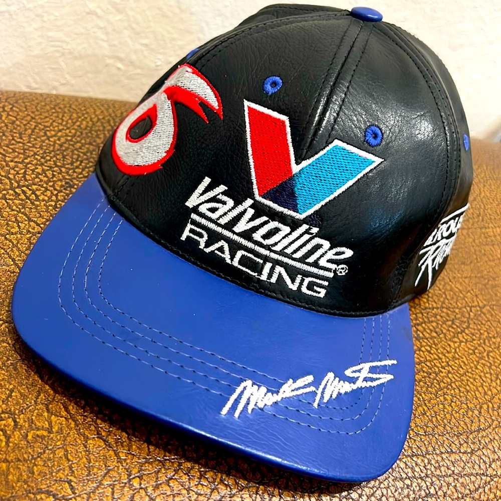 Vintage Valvoline Racing Multicolor Leather NASCAR Series Championship #6 Cap!